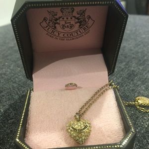 Juicy Couture Gold Pave Heart Necklace